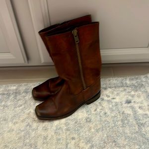 Frye leather moto boots